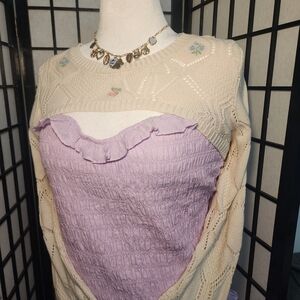 Cream Shrug With Embriodered Flower Details